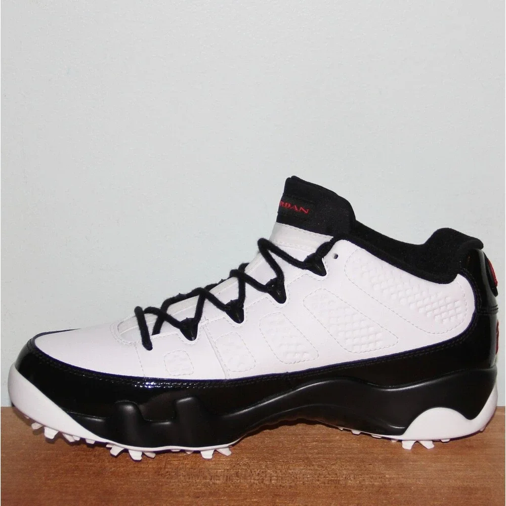 Nike Air Jordan 9 Low Golf Shoes Mens 9.5 White Black Red